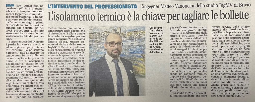 Giornale di Lecco articolo IngMv